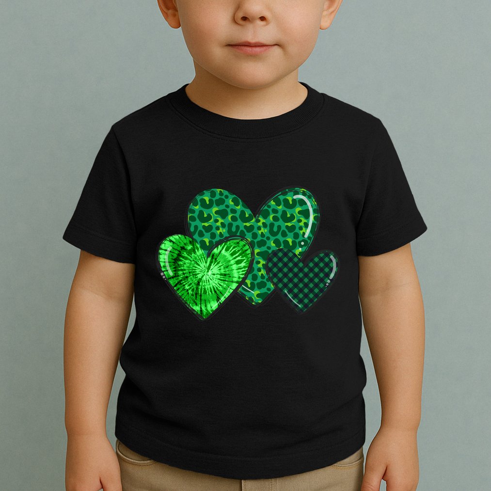 Love St Pattys Day Clover Leaf Hearts Toddler T-Shirt