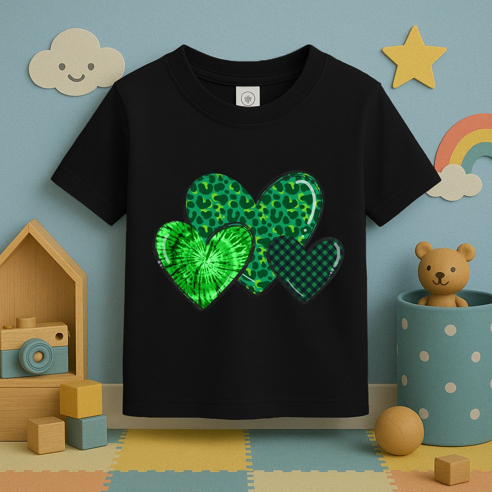 Love St Pattys Day Clover Leaf Hearts Toddler T-Shirt