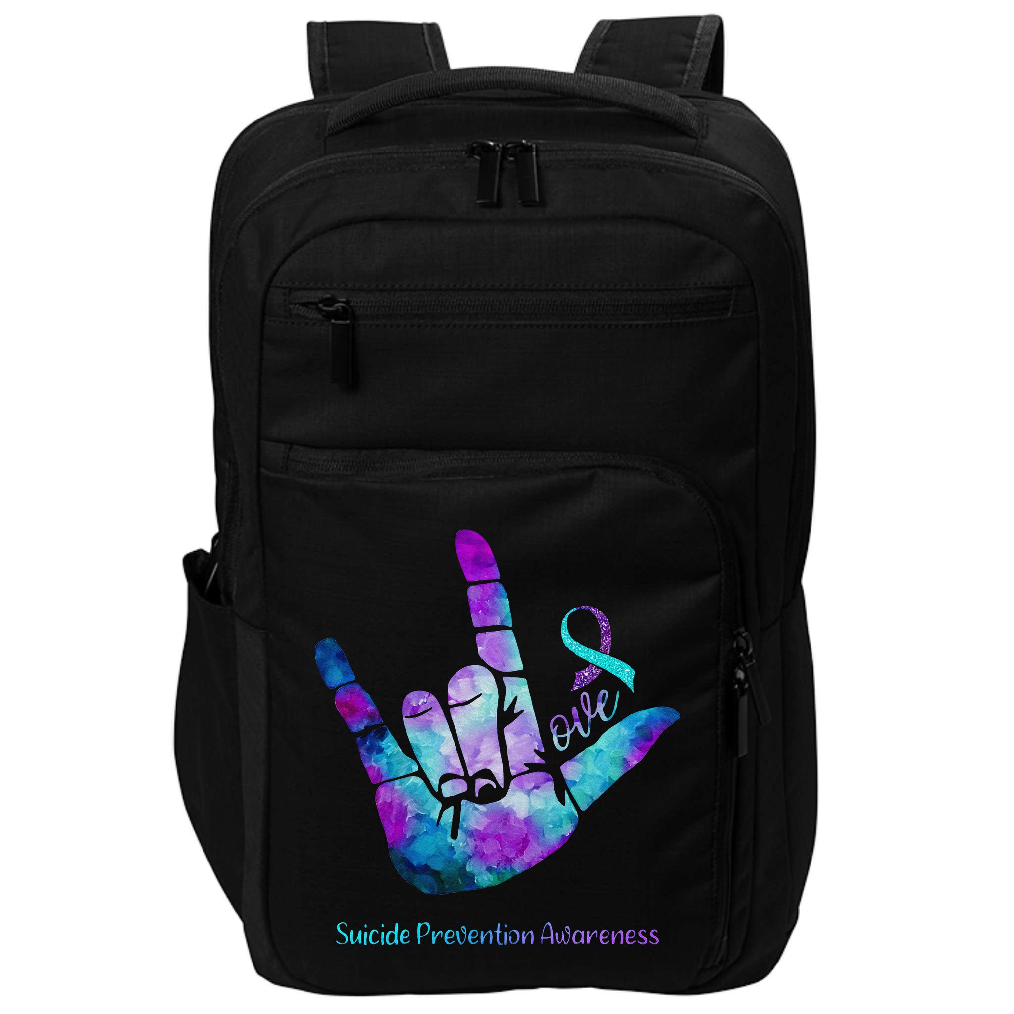 Love Suicide Prevention Awareness Impact Tech Backpack