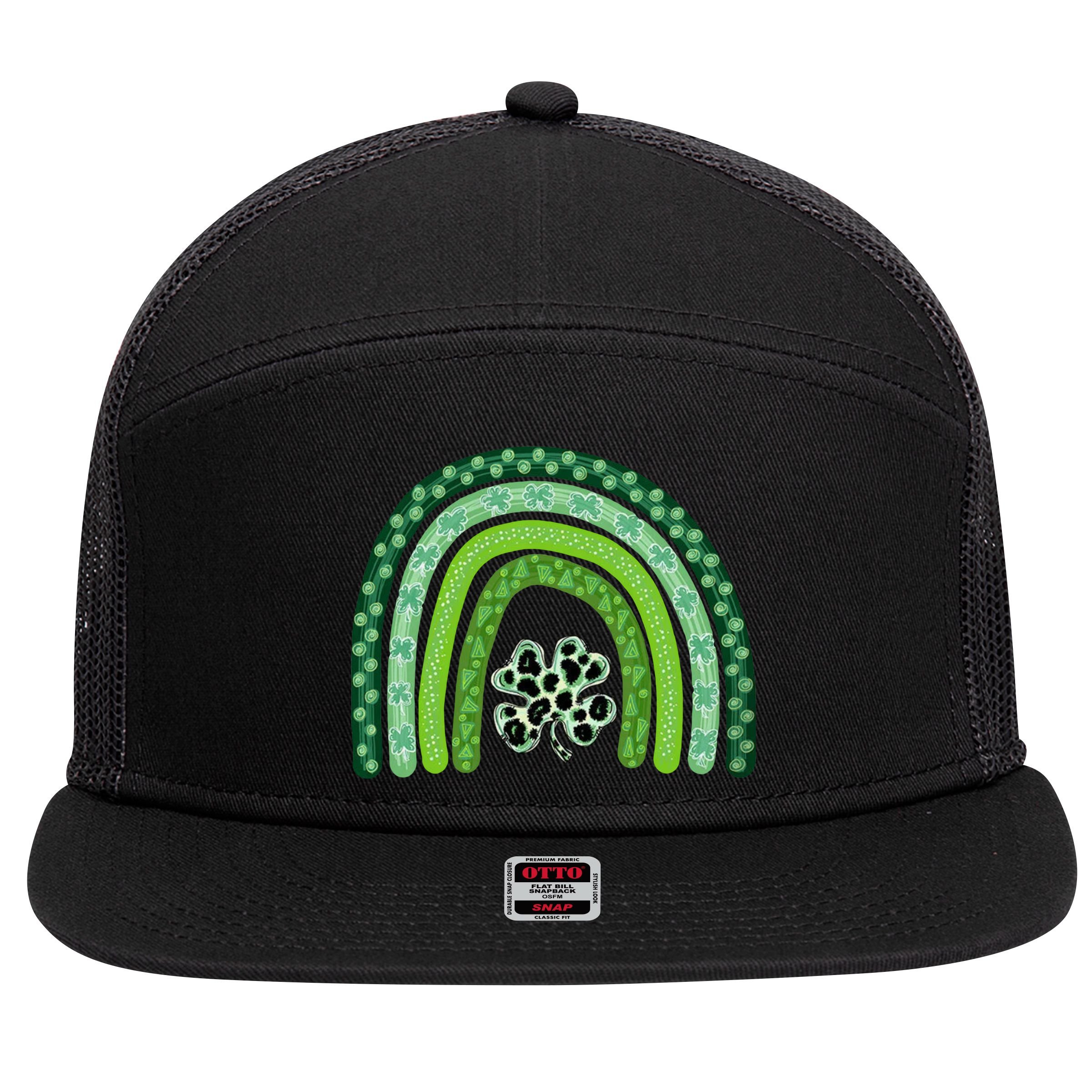 Lucky St Patrick's Day Rainbow 7 Panel Mesh Trucker Snapback Hat