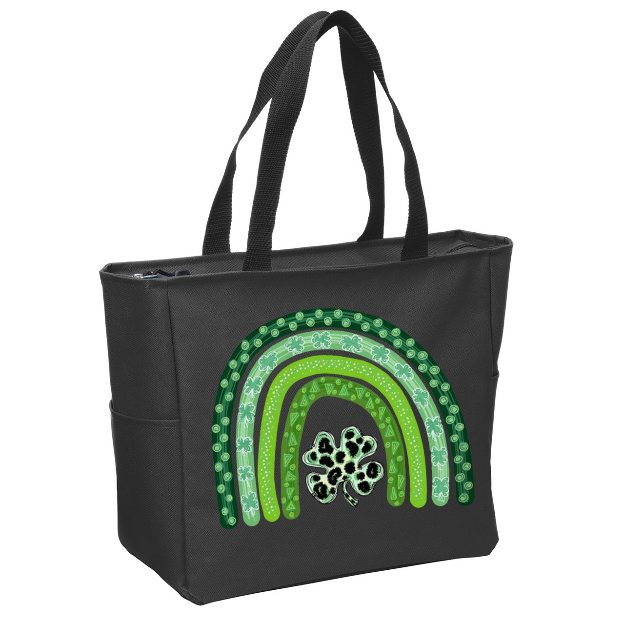 Lucky St Patrick's Day Rainbow Zip Tote Bag