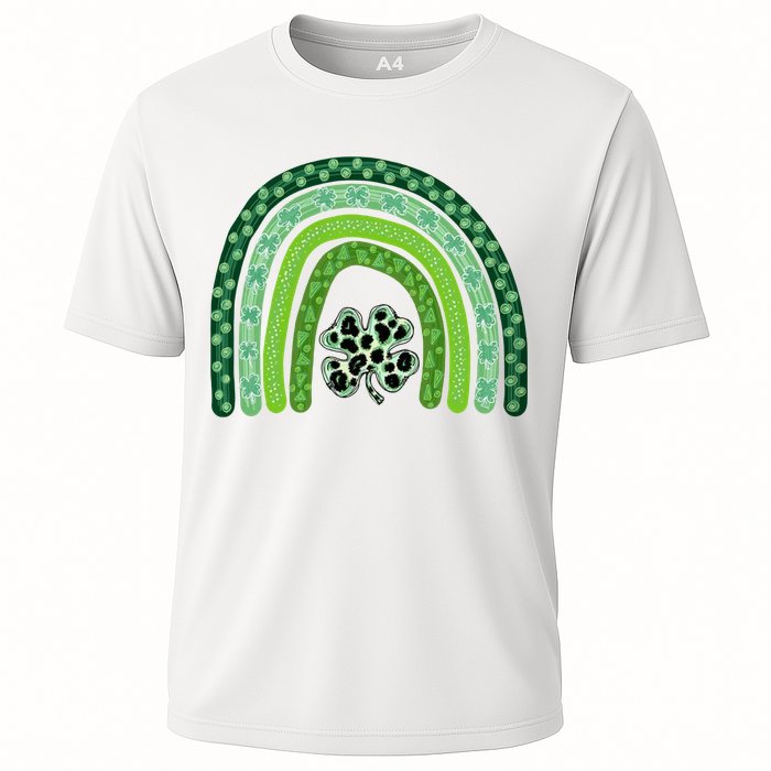 Lucky St Patrick's Day Rainbow Cooling Performance Crew T-Shirt