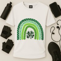 Lucky St Patrick's Day Rainbow Cooling Performance Crew T-Shirt