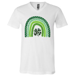 Lucky St Patrick's Day Rainbow V-Neck T-Shirt