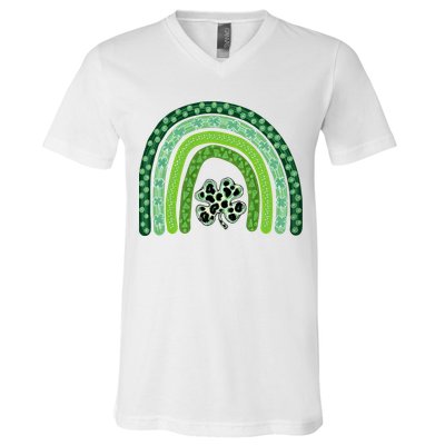 Lucky St Patrick's Day Rainbow V-Neck T-Shirt