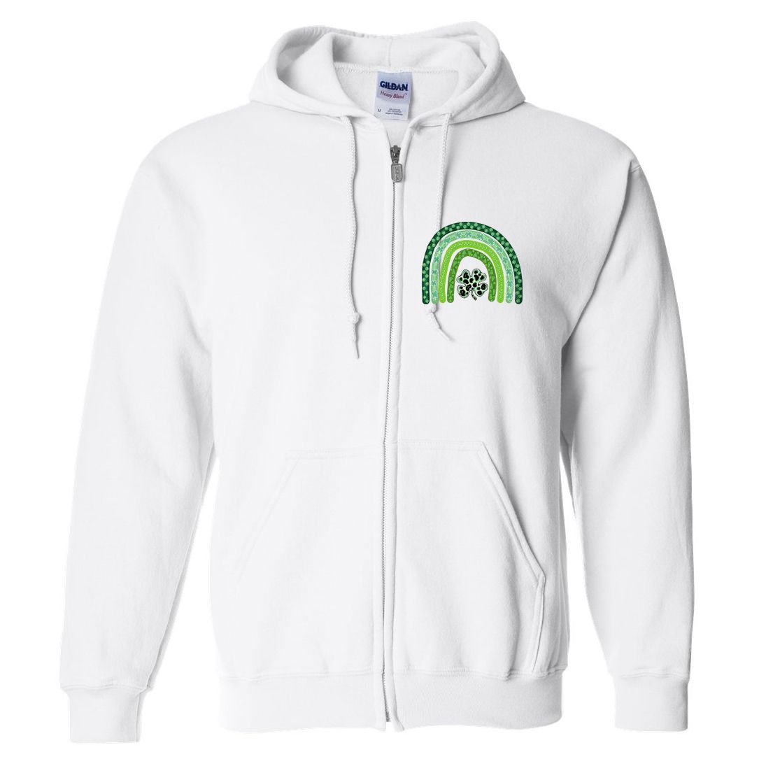 Lucky St Patrick's Day Rainbow Full Zip Hoodie