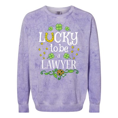 Lawyer St Patrick's Day Lucky To Be A Lawyer Gift Colorblast Crewneck Sweatshirt