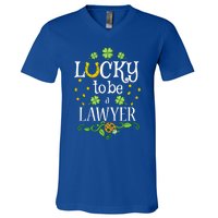 Lawyer St Patrick's Day Lucky To Be A Lawyer Gift V-Neck T-Shirt