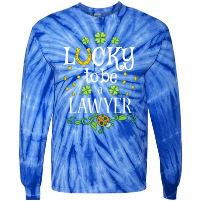 Lawyer St Patrick's Day Lucky To Be A Lawyer Gift Tie-Dye Long Sleeve Shirt