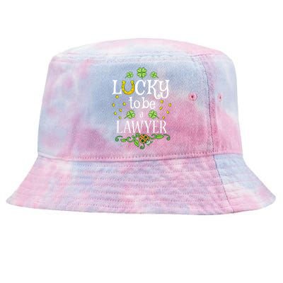 Lawyer St Patrick's Day Lucky To Be A Lawyer Gift Tie-Dyed Bucket Hat