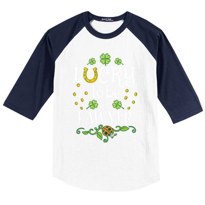 Lawyer St Patrick's Day Lucky To Be A Lawyer Gift Baseball Sleeve Shirt