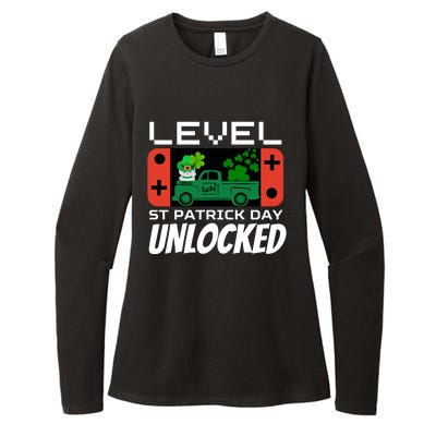 Level St. Patrick Day Unlocked Video Games Womens CVC Long Sleeve Shirt