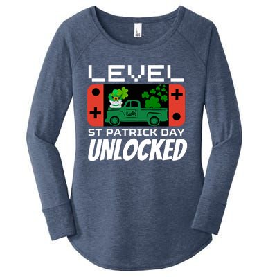 Level St. Patrick Day Unlocked Video Games Women's Perfect Tri Tunic Long Sleeve Shirt