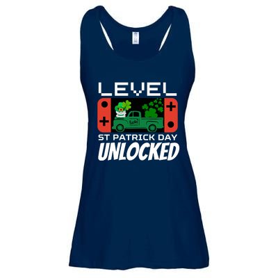 Level St. Patrick Day Unlocked Video Games Ladies Essential Flowy Tank