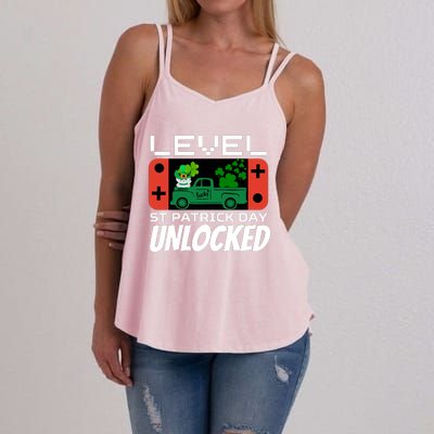 Level St. Patrick Day Unlocked Video Games Women's Strappy Tank