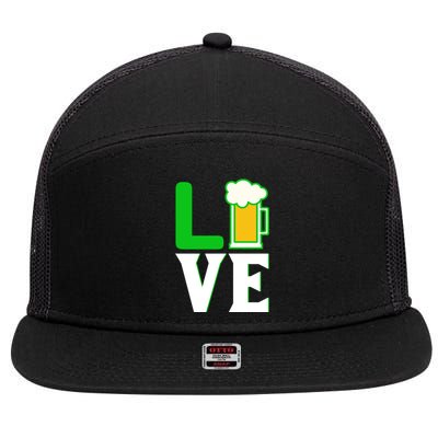 Love St Patricks Day 7 Panel Mesh Trucker Snapback Hat