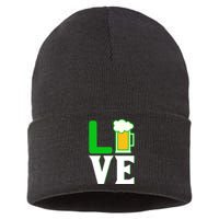 Love St Patricks Day Sustainable Knit Beanie