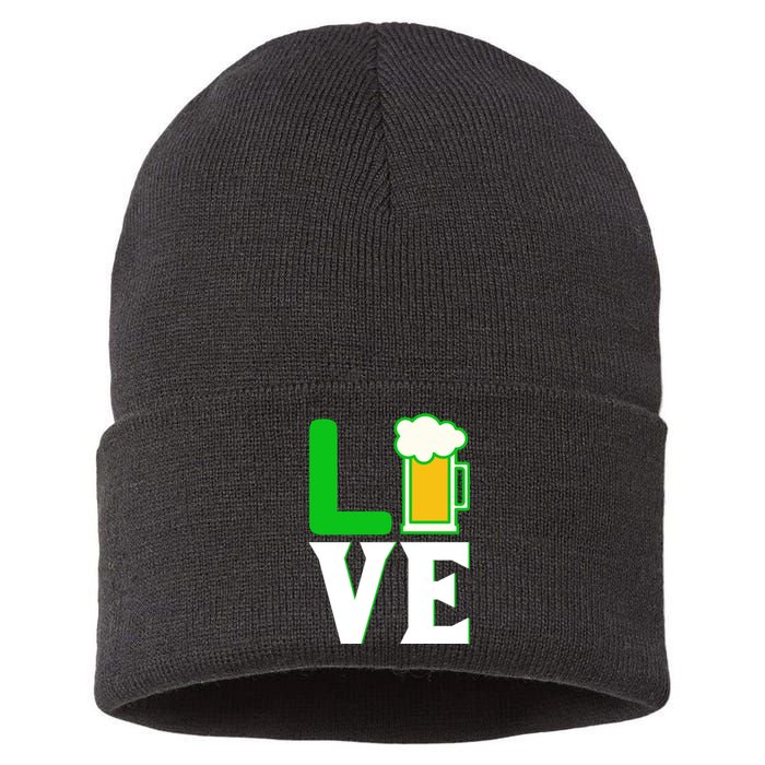 Love St Patricks Day Sustainable Knit Beanie