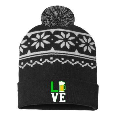 Love St Patricks Day USA-Made Snowflake Beanie