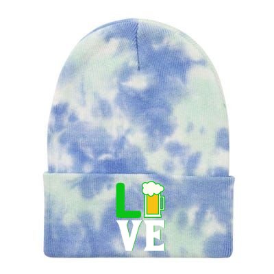 Love St Patricks Day Tie Dye 12in Knit Beanie