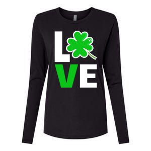 Love St Patricks Day Womens Cotton Relaxed Long Sleeve T-Shirt