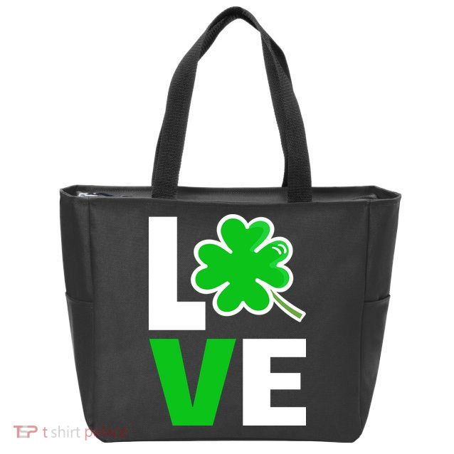 Love St Patricks Day Zip Tote Bag