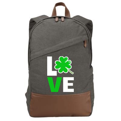 Love St Patricks Day Cotton Canvas Backpack