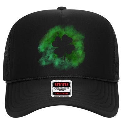 Lucky St Patrick's Day Clover Holiday High Crown Mesh Back Trucker Hat