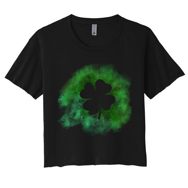 Lucky St Patrick's Day Clover Holiday Crop Top
