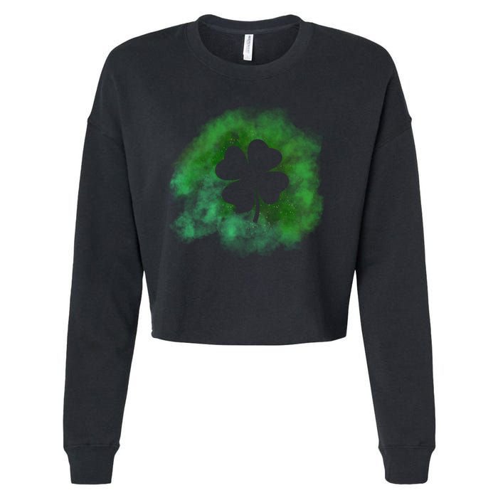 Lucky St Patrick's Day Clover Holiday Cropped Pullover Crew