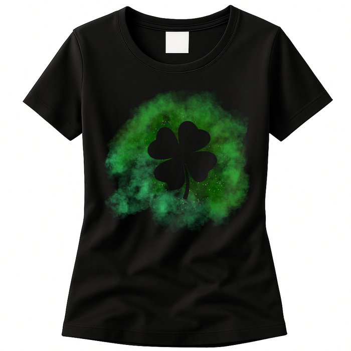 Lucky St Patrick's Day Clover Holiday Womens T-Shirt