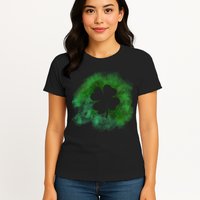 Lucky St Patrick's Day Clover Holiday Womens T-Shirt