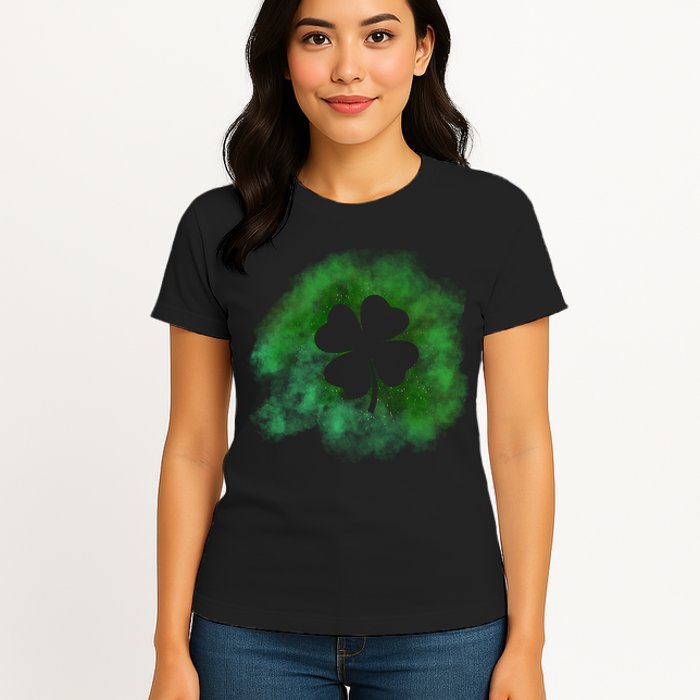 Lucky St Patrick's Day Clover Holiday Womens T-Shirt