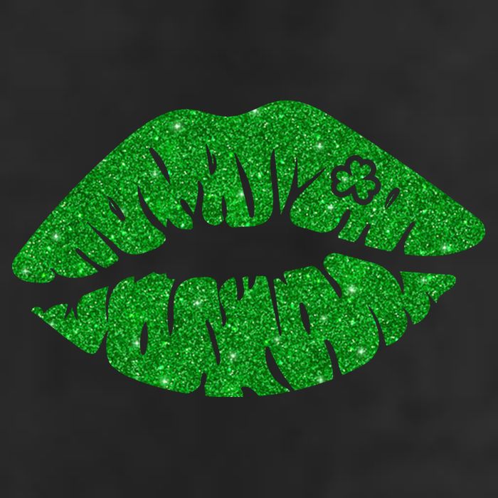 Lucky St Patrick's Day Lips Kiss 7 Panel Mesh Trucker Snapback Hat