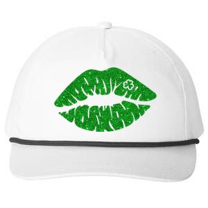 Lucky St Patrick's Day Lips Kiss Snapback Five-Panel Rope Hat