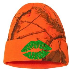 Lucky St Patrick's Day Lips Kiss Kati Licensed 12" Camo Beanie