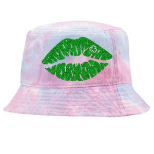 Lucky St Patrick's Day Lips Kiss Tie-Dyed Bucket Hat