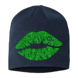 Lucky St Patrick's Day Lips Kiss Sustainable Beanie