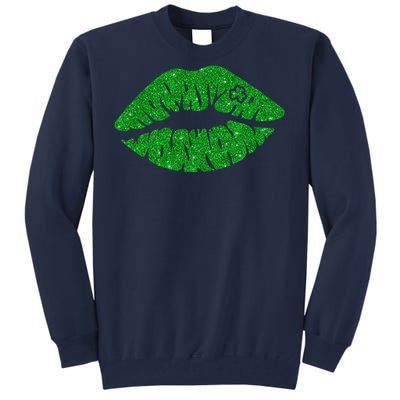 Lucky St Patrick's Day Lips Kiss Tall Sweatshirt