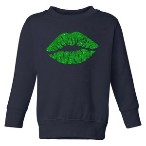 Lucky St Patrick's Day Lips Kiss Toddler Sweatshirt