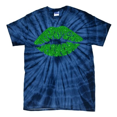 Lucky St Patrick's Day Lips Kiss Tie-Dye T-Shirt