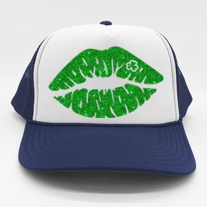 Lucky St Patrick's Day Lips Kiss Trucker Hat