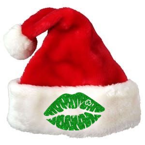 Lucky St Patrick's Day Lips Kiss Premium Christmas Santa Hat