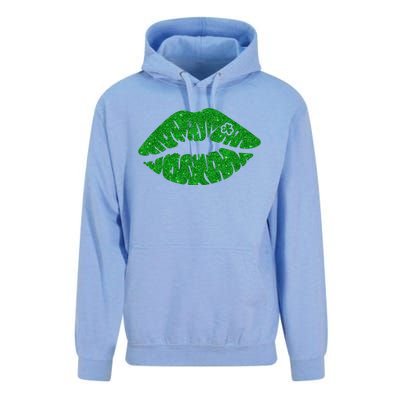 Lucky St Patrick's Day Lips Kiss Unisex Surf Hoodie