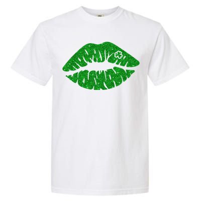 Lucky St Patrick's Day Lips Kiss Garment-Dyed Heavyweight T-Shirt