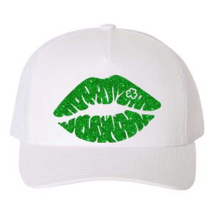 Lucky St Patrick's Day Lips Kiss Yupoong Adult 5-Panel Trucker Hat