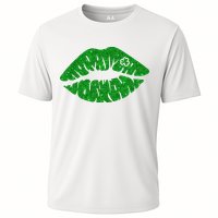 Lucky St Patrick's Day Lips Kiss Cooling Performance Crew T-Shirt