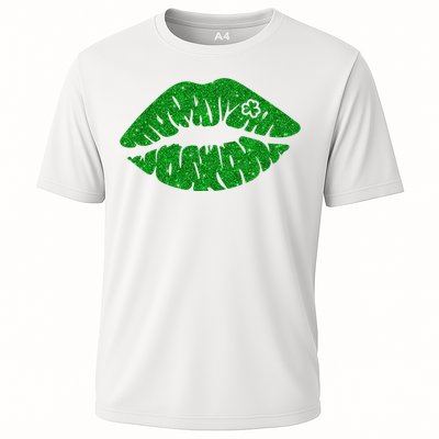 Lucky St Patrick's Day Lips Kiss Cooling Performance Crew T-Shirt