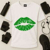 Lucky St Patrick's Day Lips Kiss Cooling Performance Crew T-Shirt