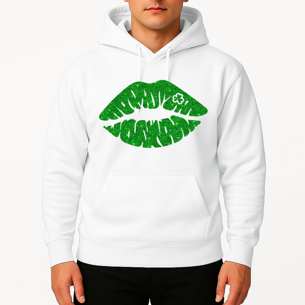 Lucky St Patrick's Day Lips Kiss Hoodie